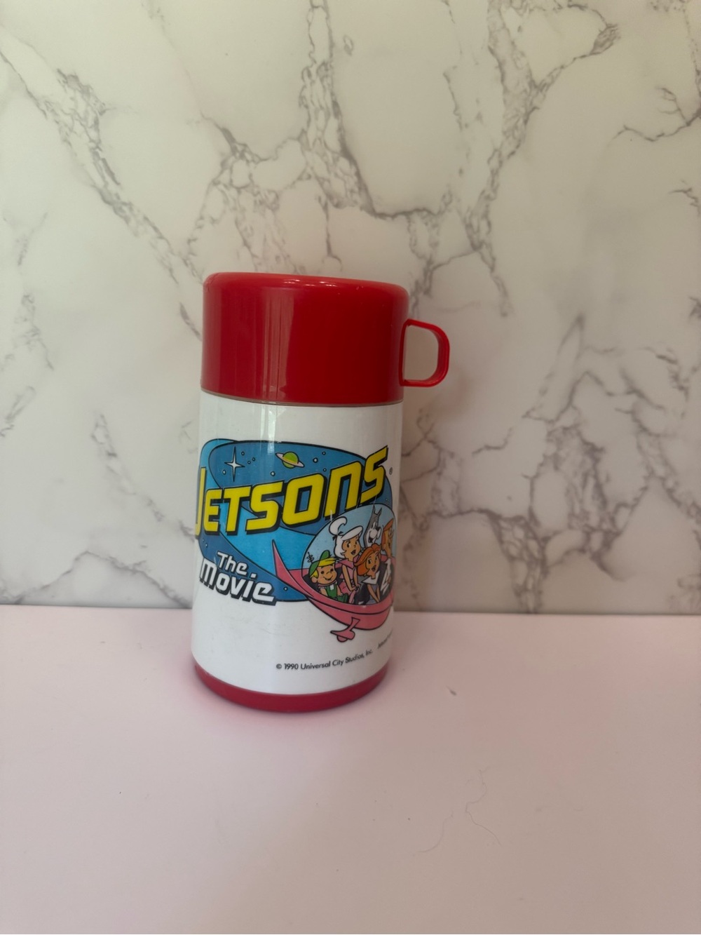 Vintage Aladdin Jetsons The Movie 1990 thermos red blue